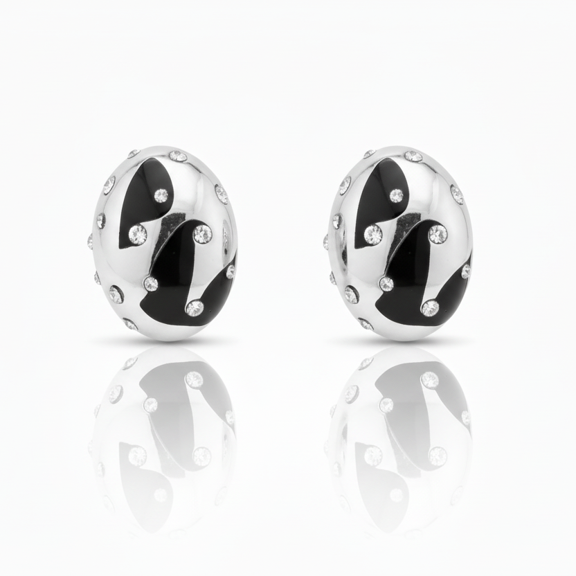 Orecchini ovali glitter in 2 colori