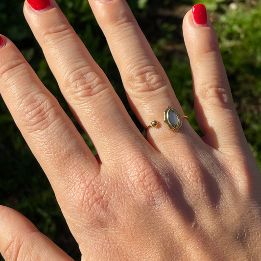 Anello specchio perlato