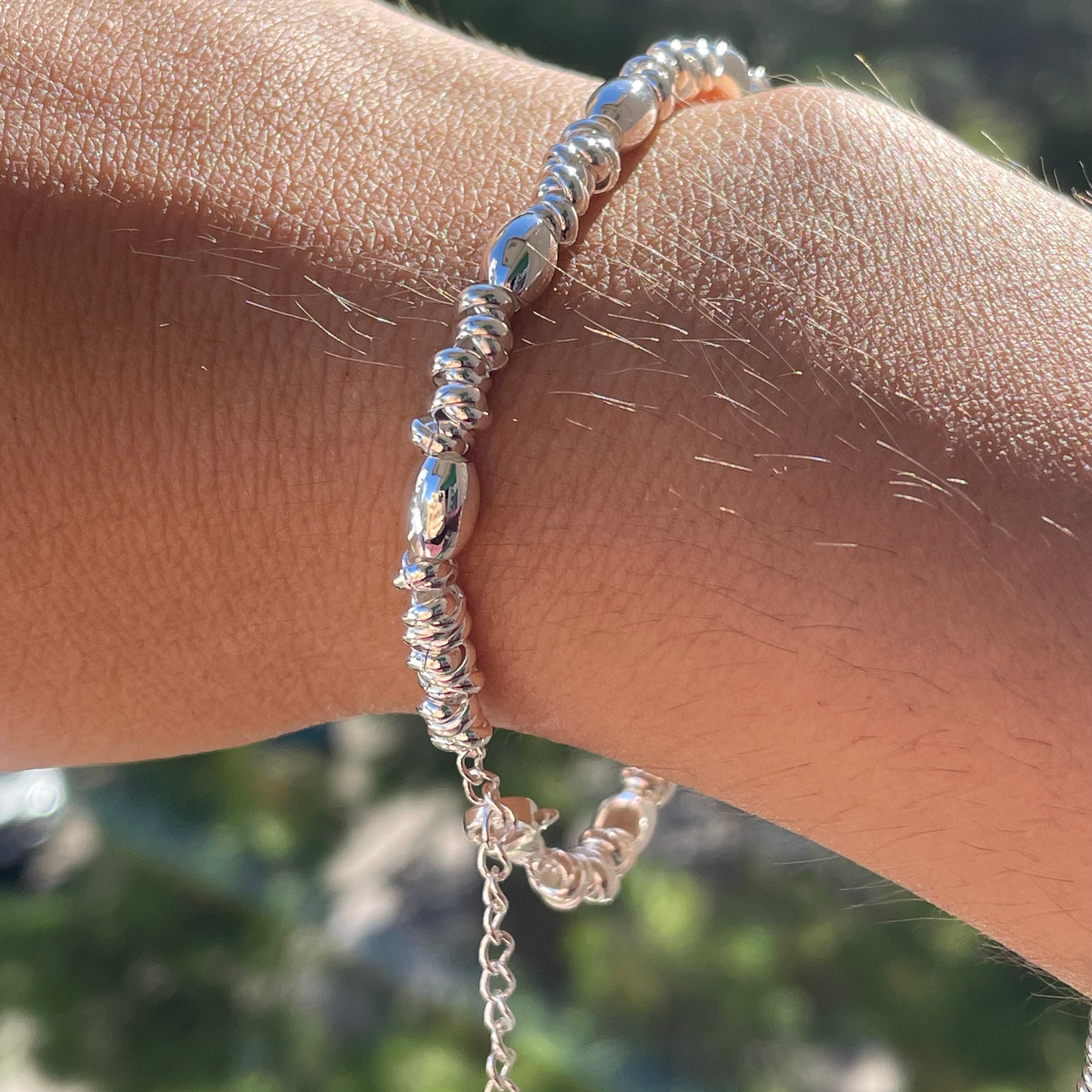 Bracciale pepite ovali in 2 colori