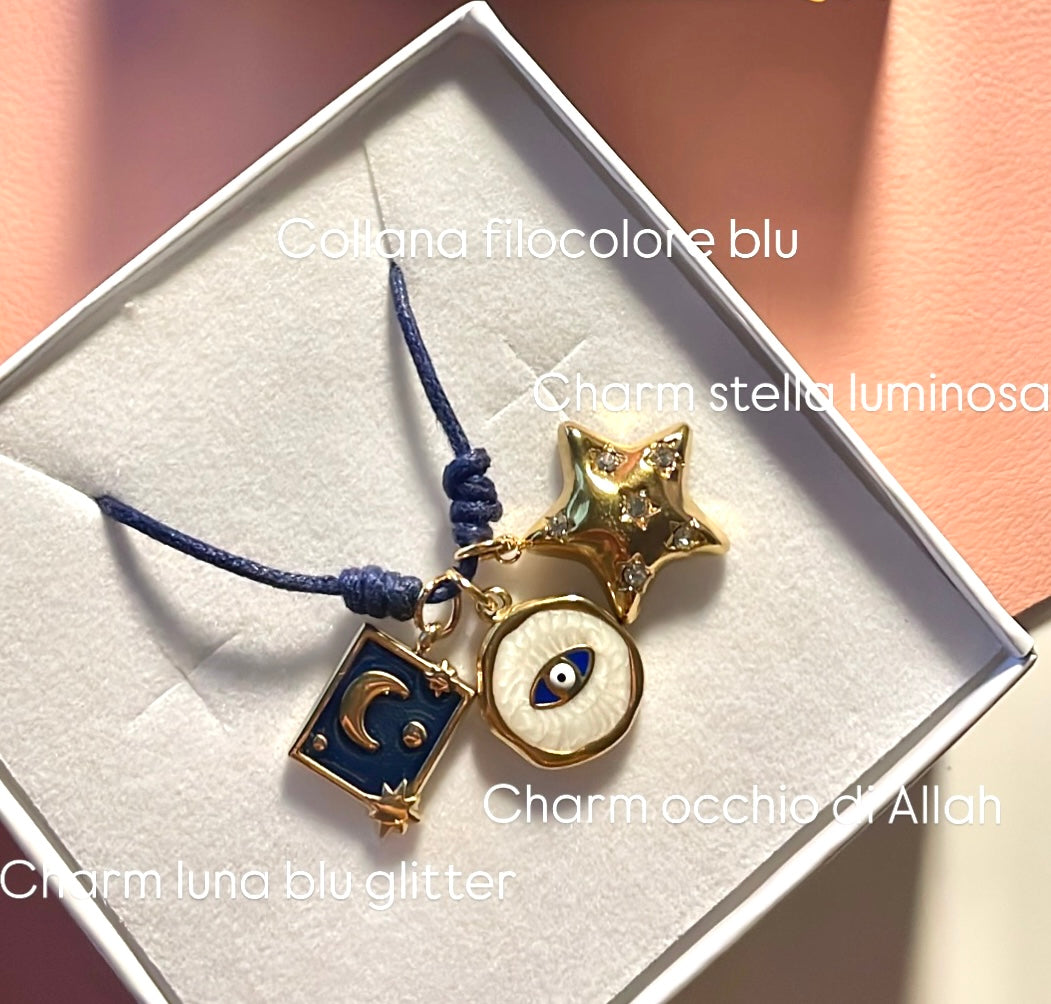Charm Luna Blu glitter