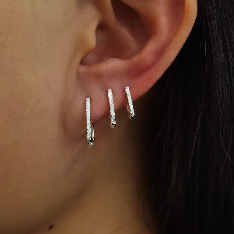 Orecchino rettangolo in 2 colori