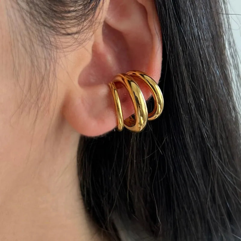 Ear cuff a tre in 3 colori