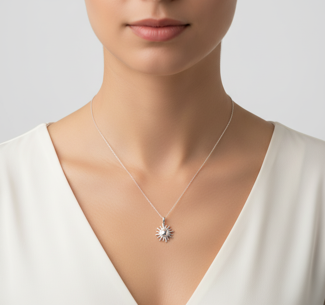 Collana sole grande in 2 colori