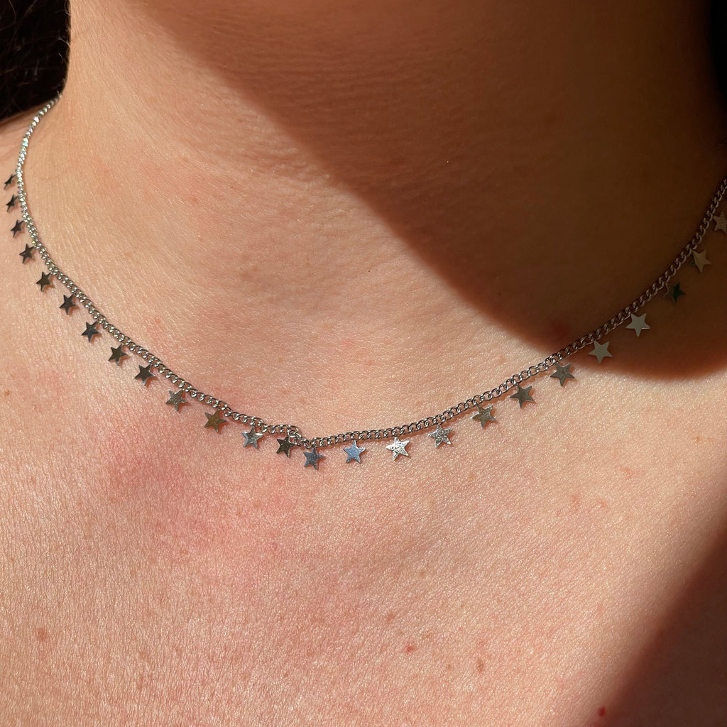 Collana con stelline in 2 colori