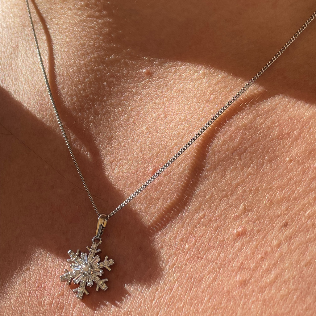 Collana fiocco di neve in 2 colori