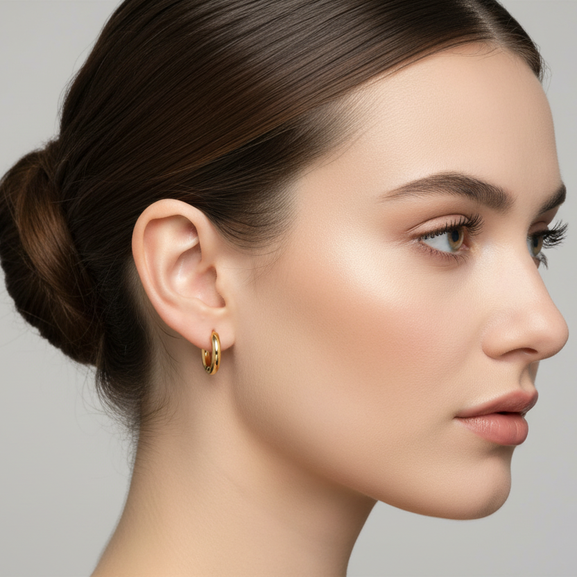 Orecchino liscio in 2 colori