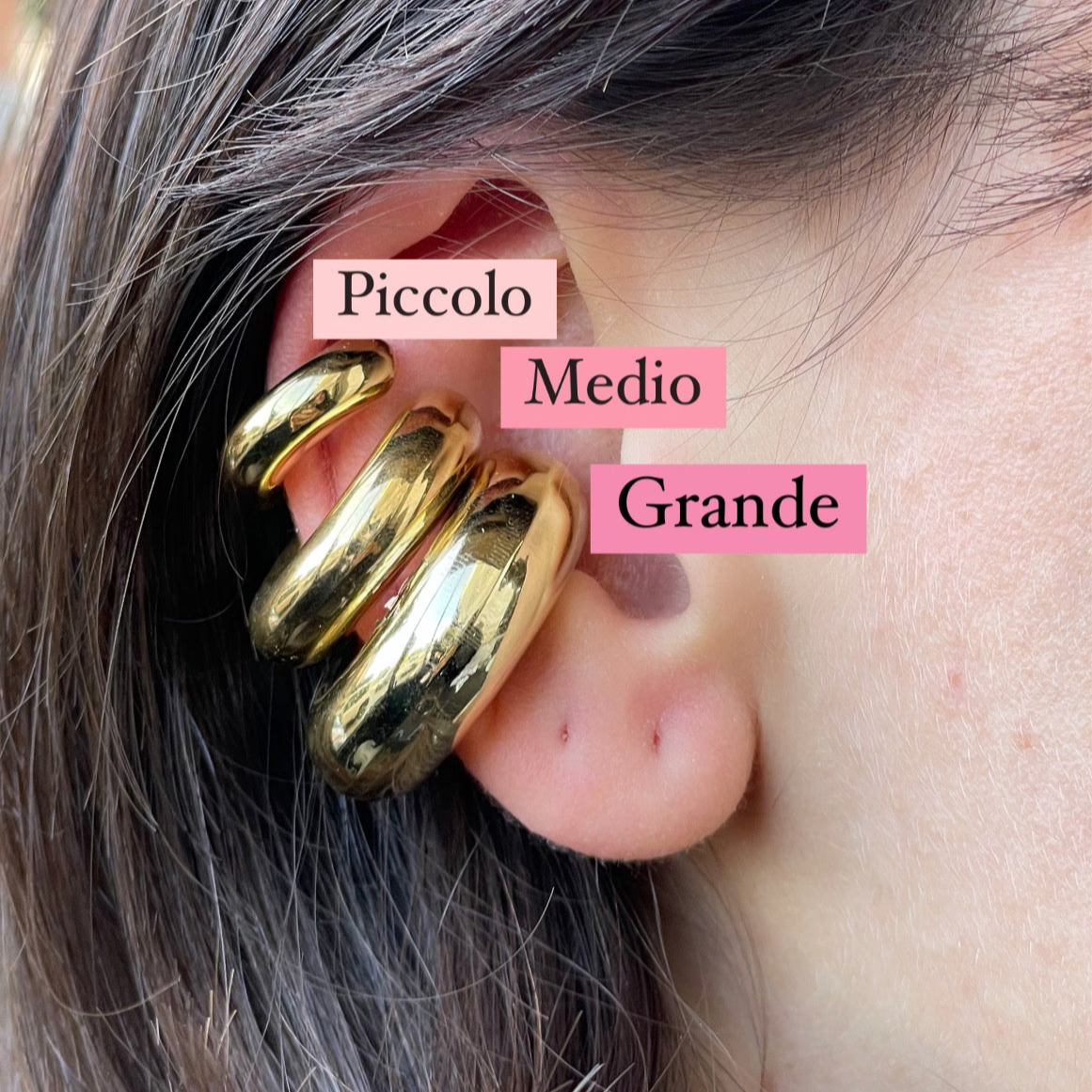 Ear cuff liscio grande in 2 colori