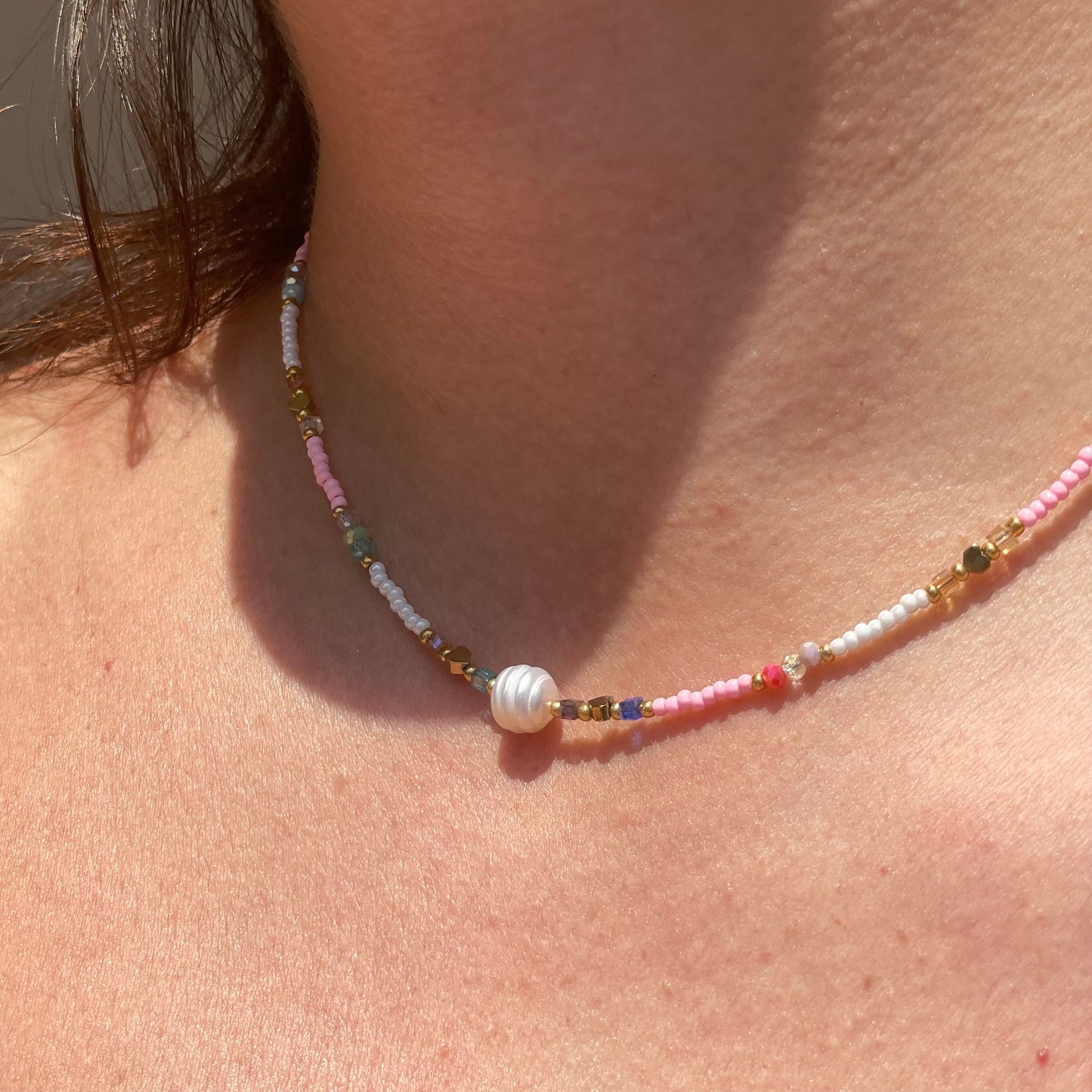 Collana Solea e perline in 2 colori