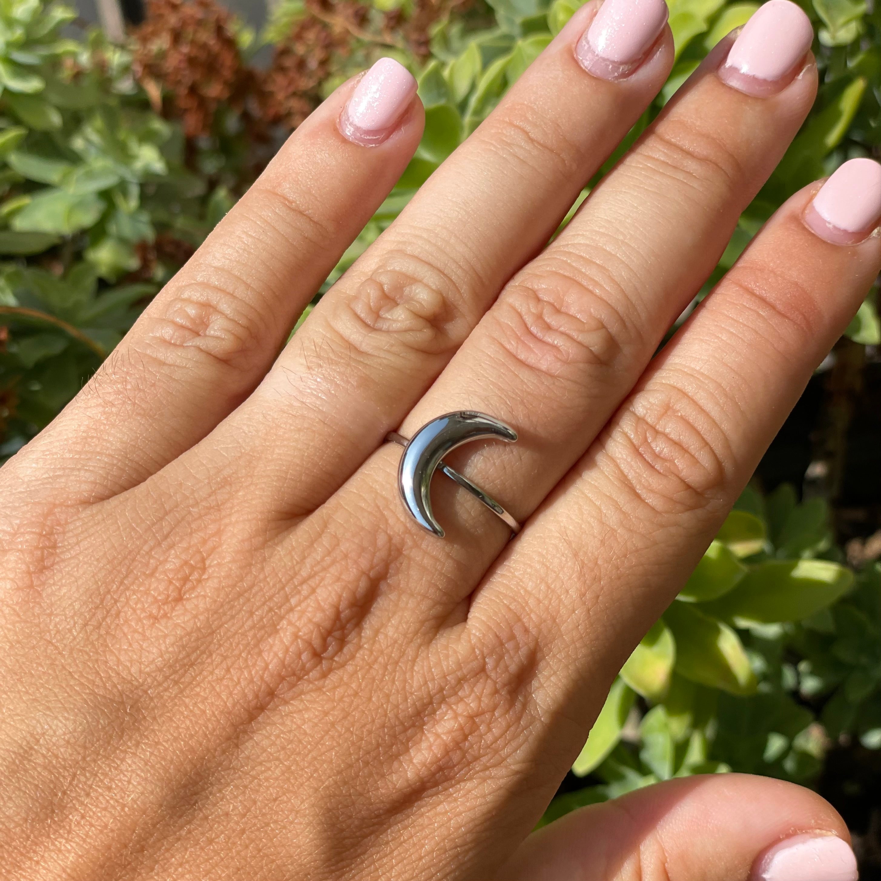 Anello mezza luna  in 2 colori