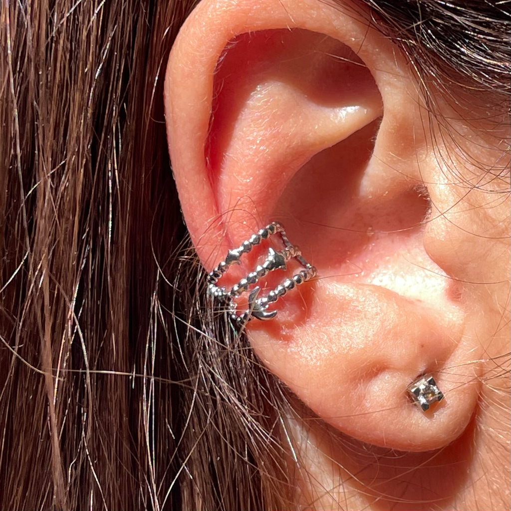 Ear cuff stelle, sole e luna in 2 colori