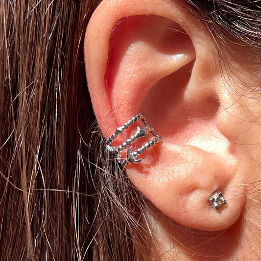 Ear cuff stelle, sole e luna in 2 colori