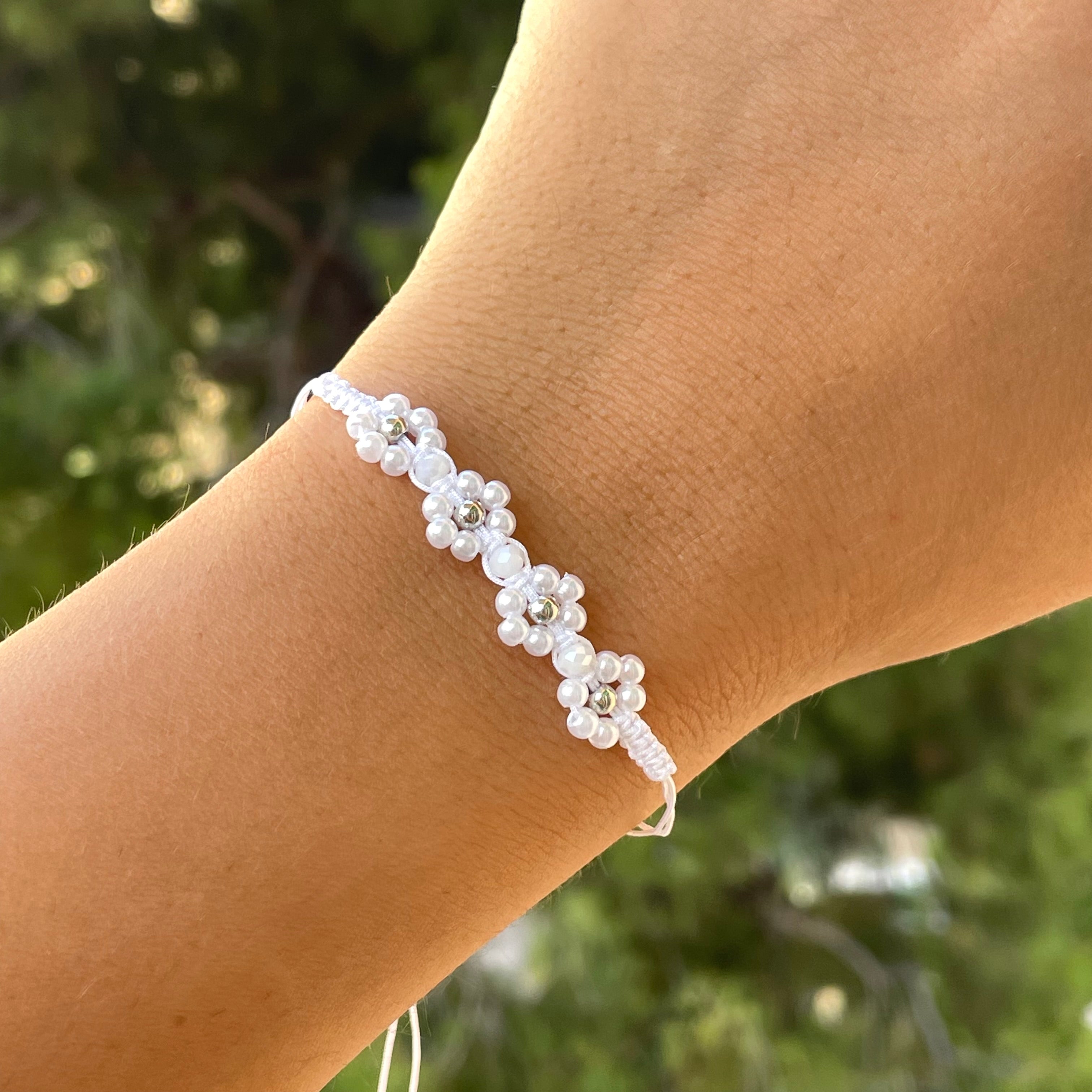 Bracciale fiori arcobaleno in 12 colori