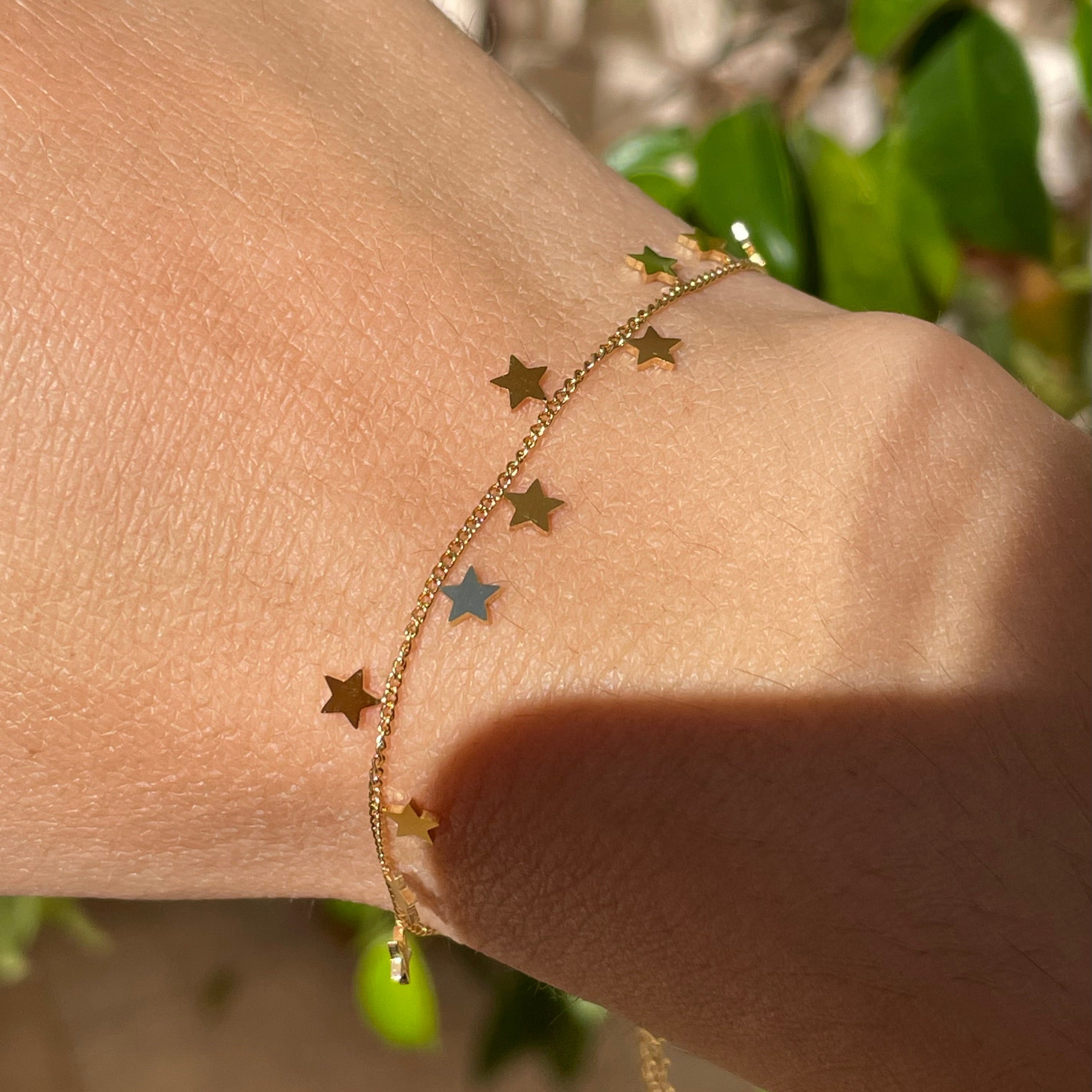 Bracciale con stelline in 2 colori