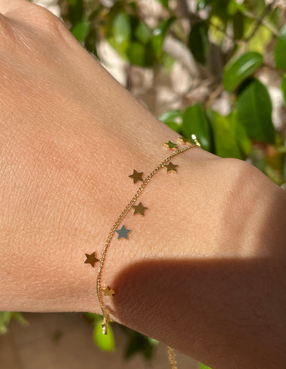Bracciale con stelline in 2 colori