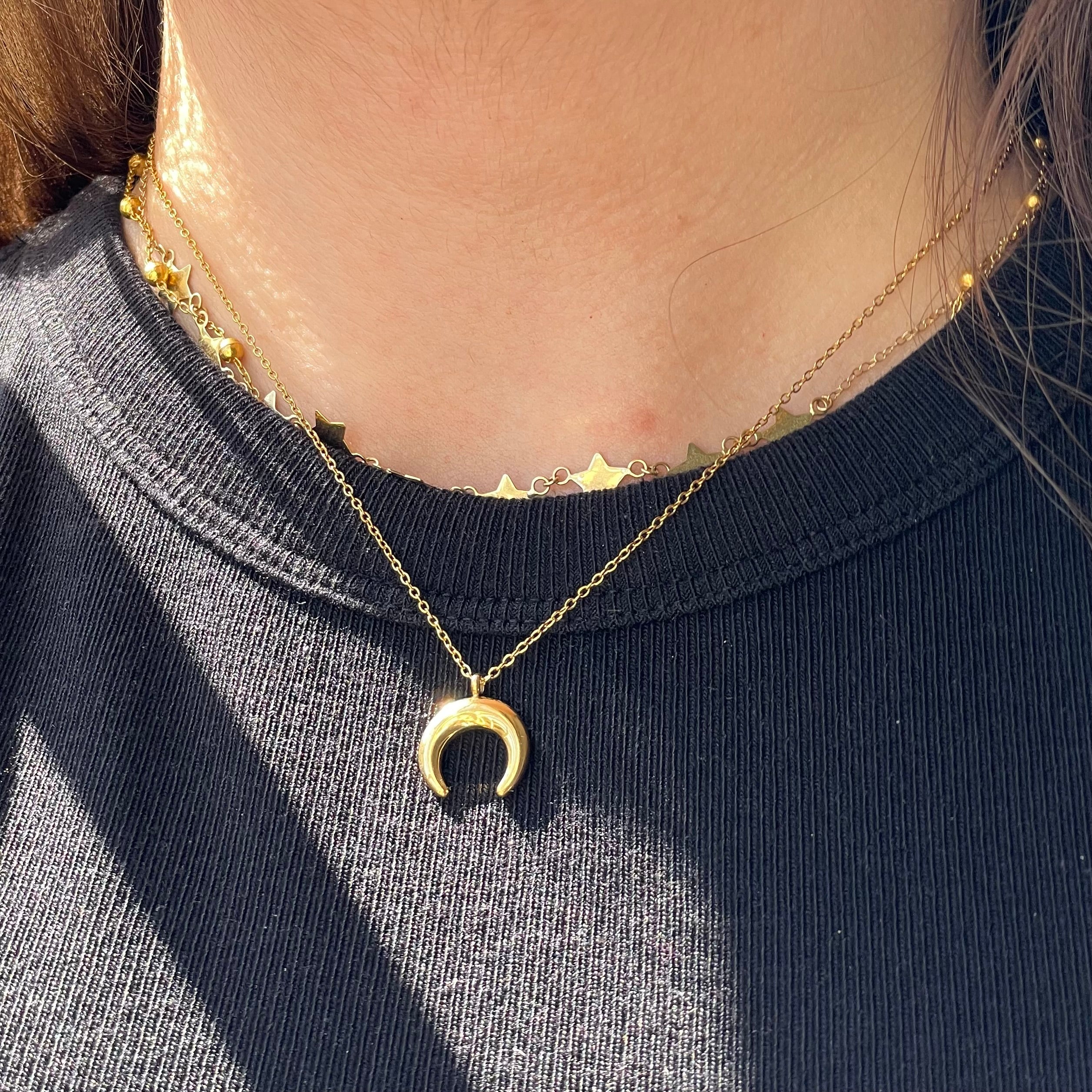 Collana mezza luna in 2 colori