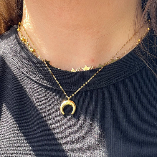 Collana mezza luna in 2 colori