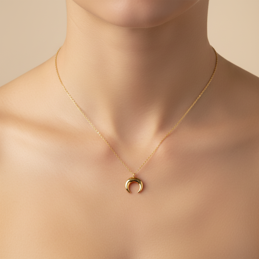 Collana mezza luna in 2 colori