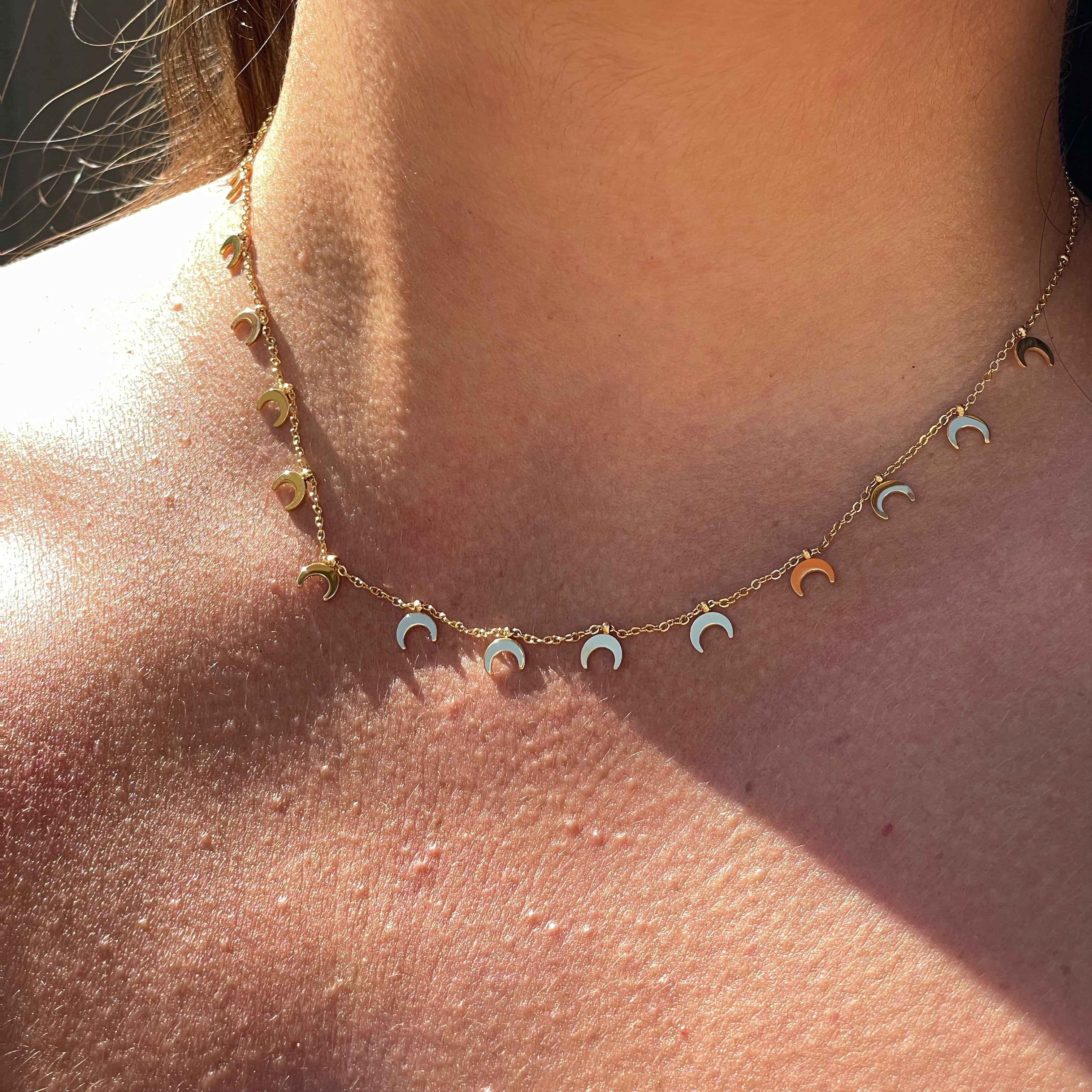 Collana lune crescenti in 2 colori
