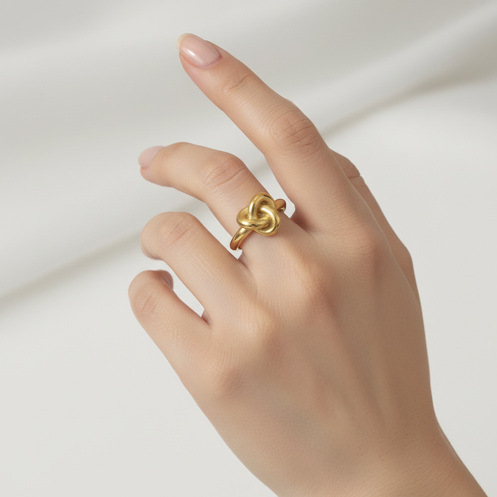 Anello nodo doppio grande in 2 colori