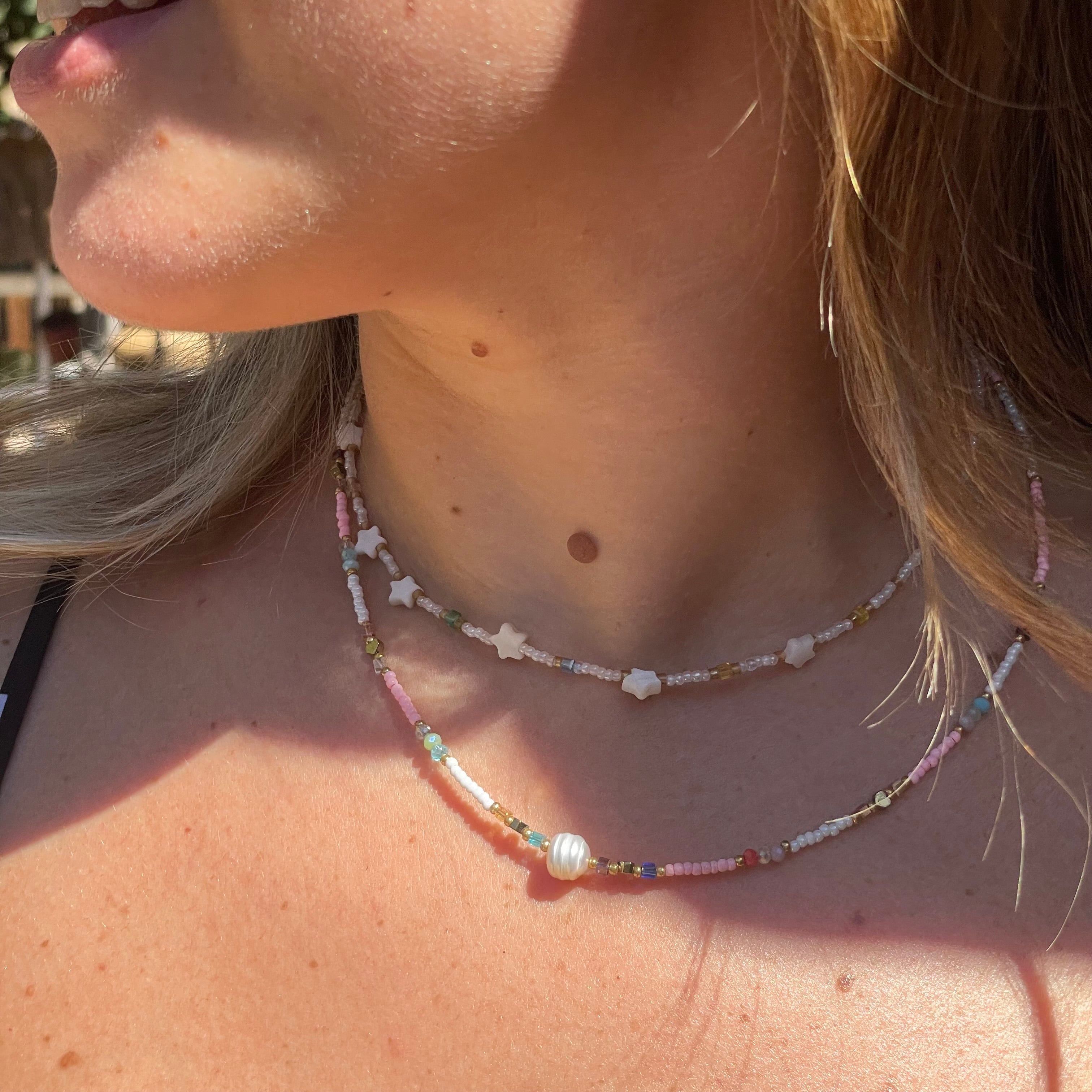 Collana Solea e perline in 2 colori