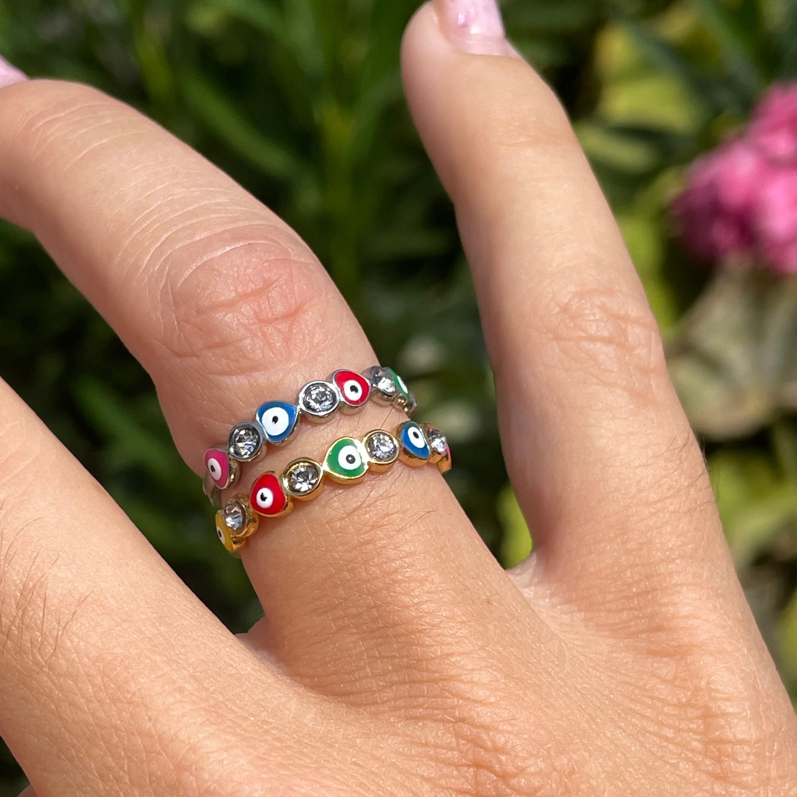 Anello con occhio di Allah in 2 colori