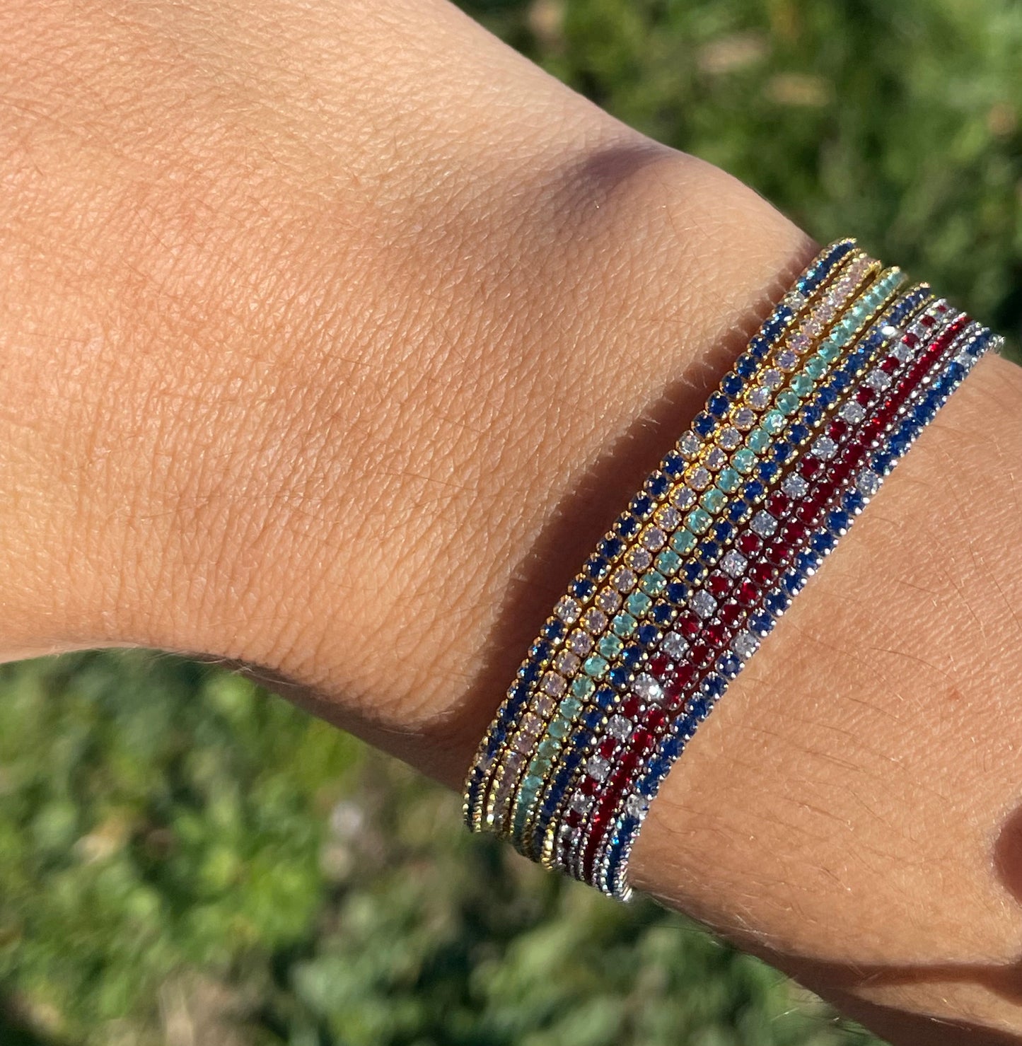 Bracciale con zirconi in 7 colori