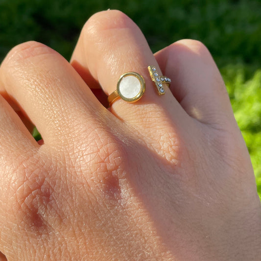 Anello cerchio perlato