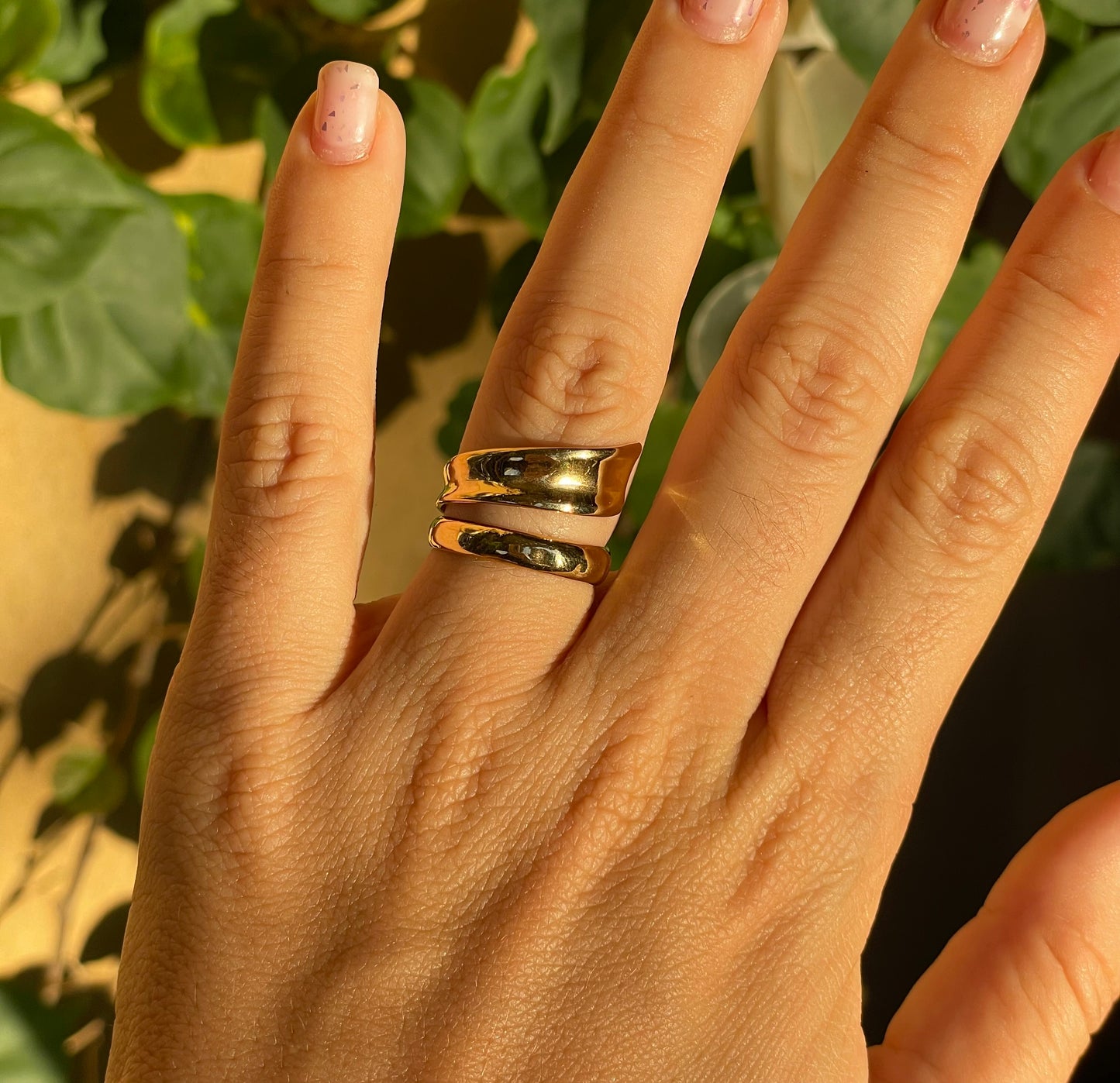 Anello a due fasce in 2 colori