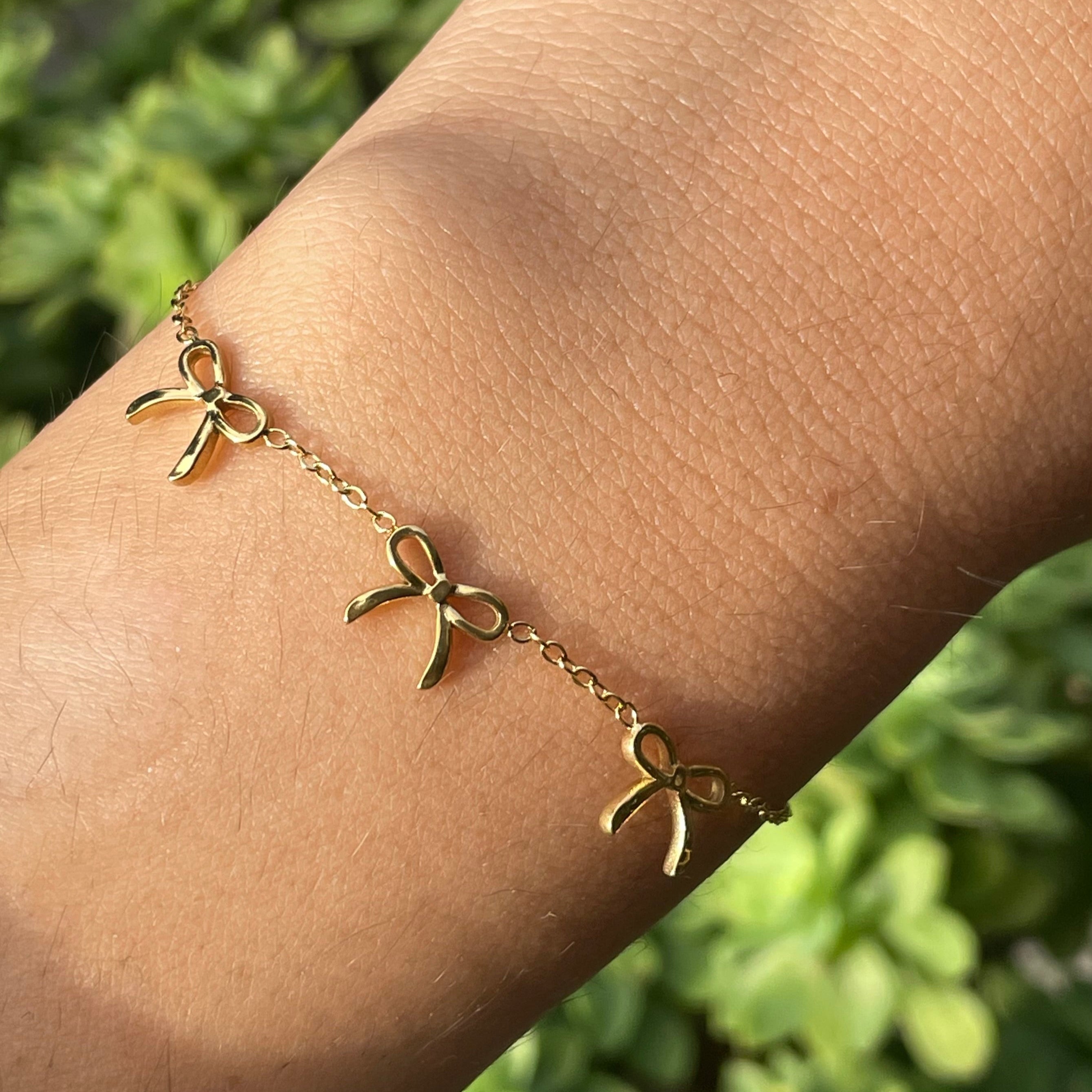 Bracciale tre fiocchetti in 2 colori