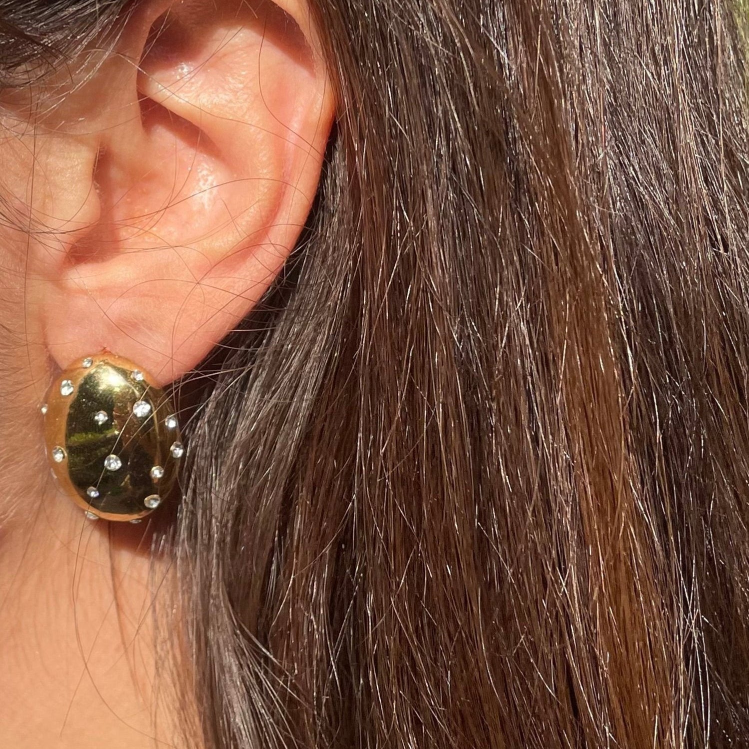 Orecchini ovali glitter in 2 colori