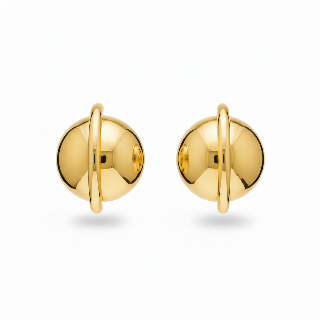 Orecchini bottone in 2 colori