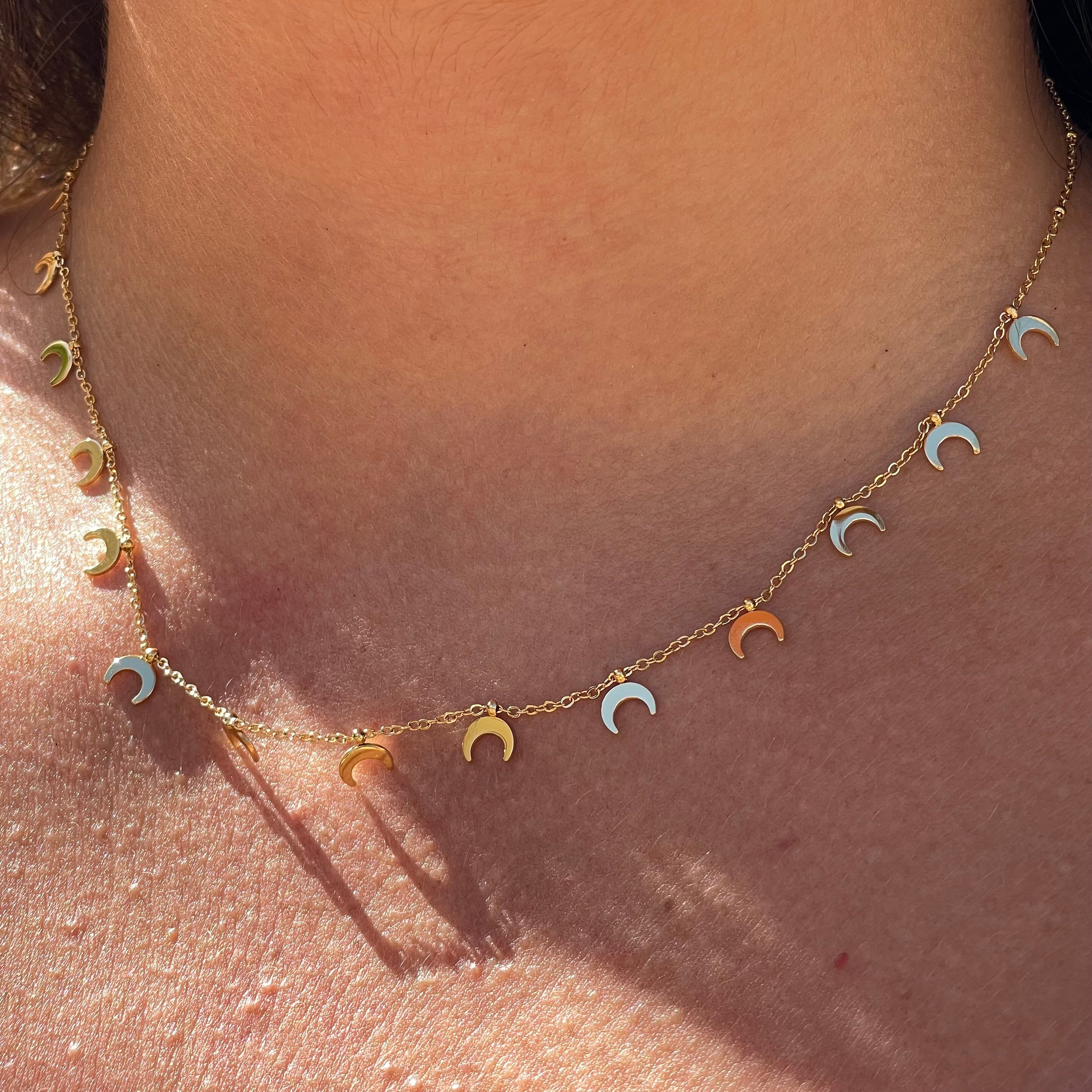 Collana lune crescenti in 2 colori