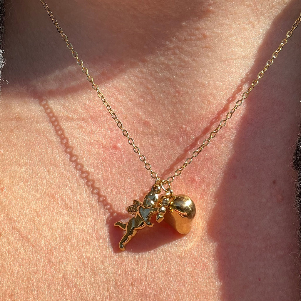 Collana cupido e amore in 2 colori