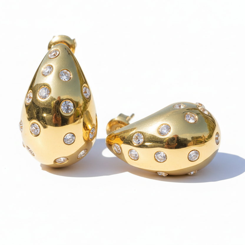 Orecchini goccia glitter in 2 colori