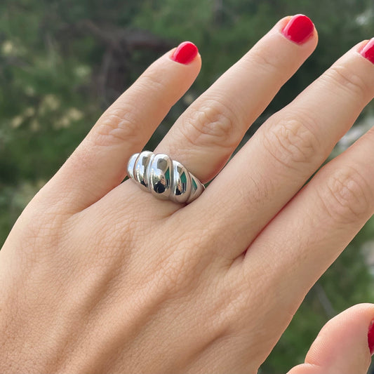 Anello croissant medio in 2 colori