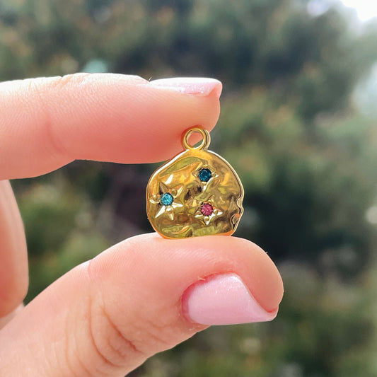 Charm tondo stelle colorate