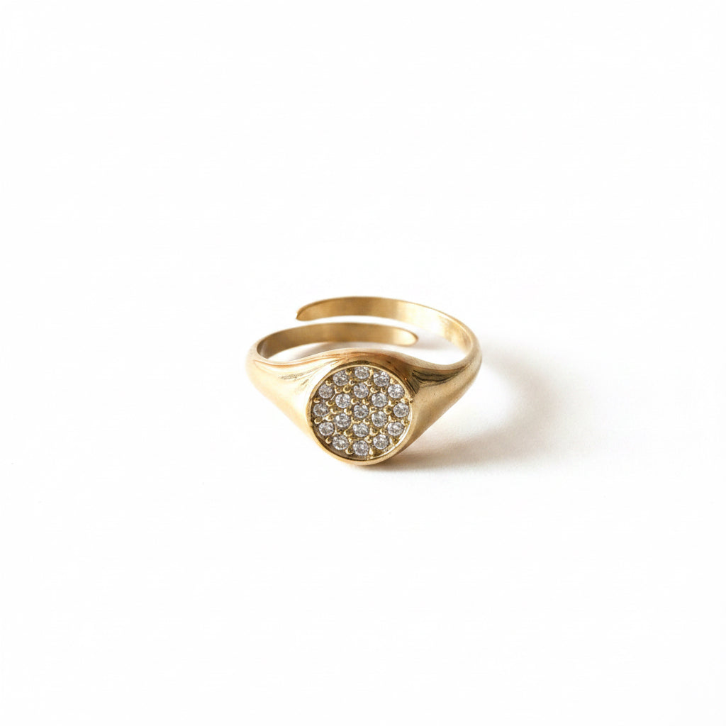 Anello Chevalier tondo glitter mini