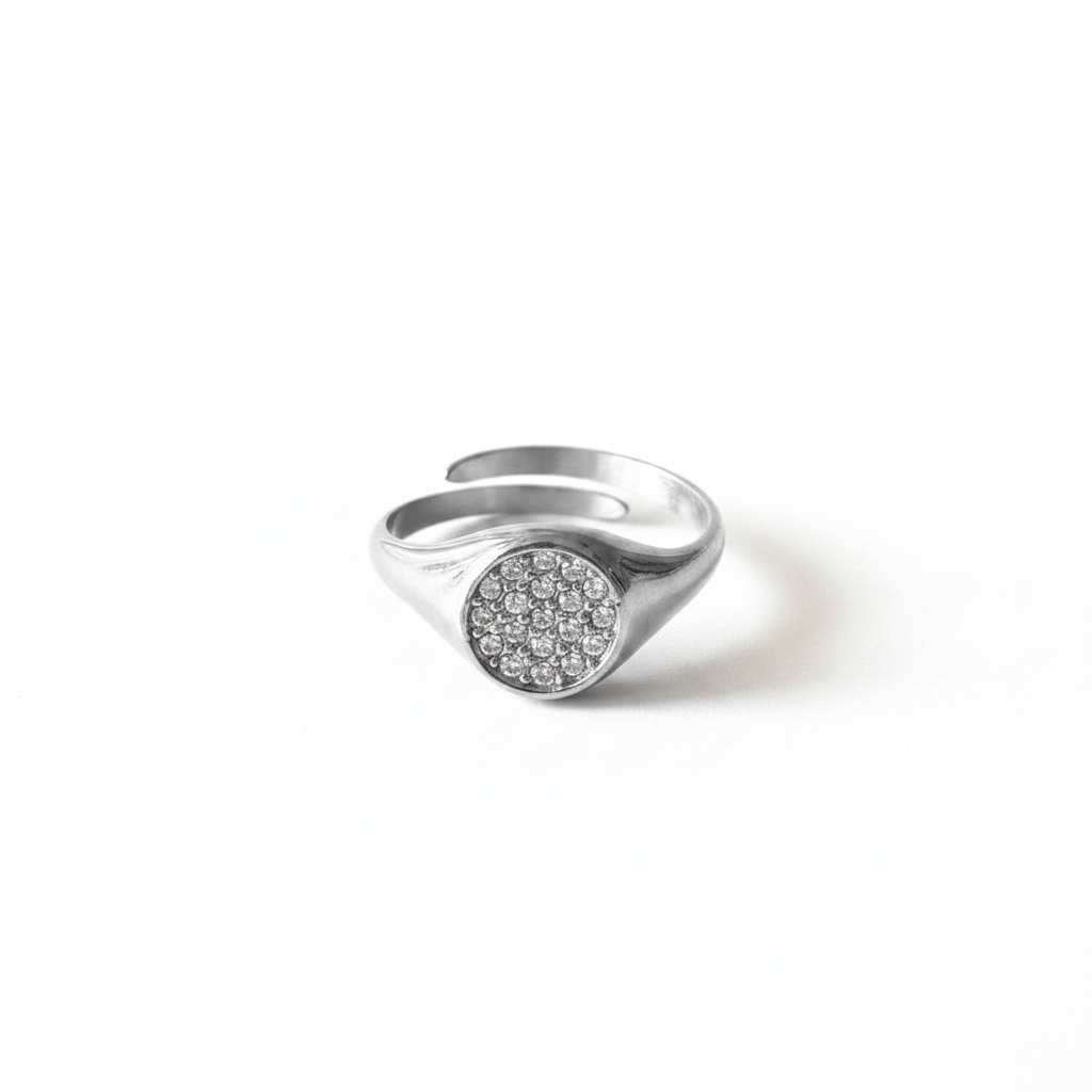 Anello Chevalier tondo glitter mini