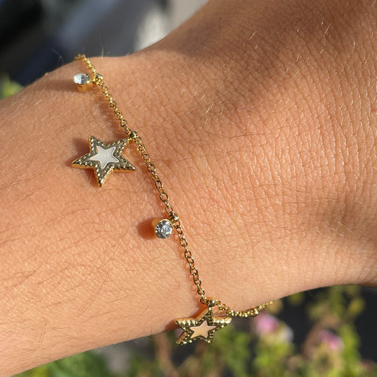 Bracciale stelle perlate