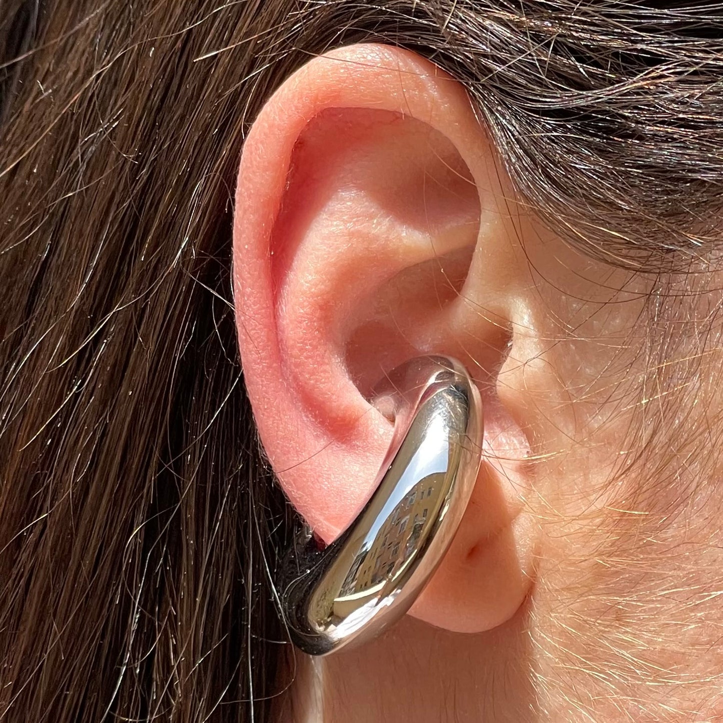 Ear cuff liscio grande doppio in 2 colori