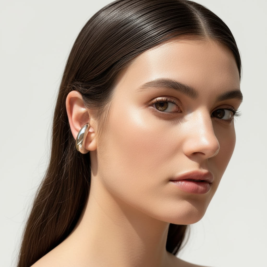 Ear cuff liscio grande doppio in 2 colori