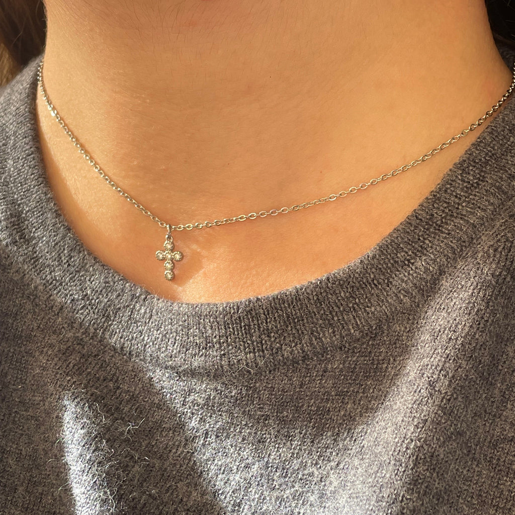 Collana croce in 2 colori