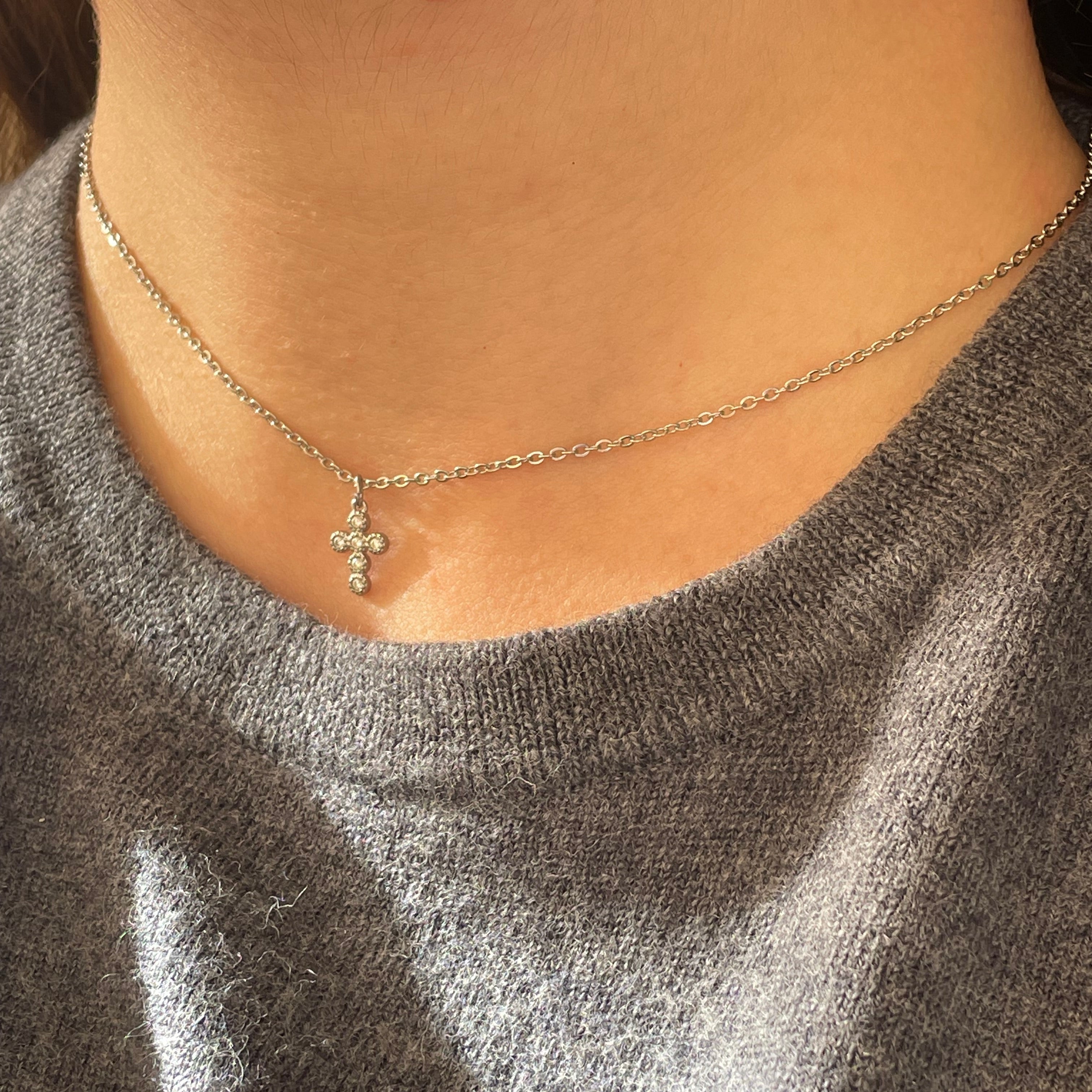 Collana croce in 2 colori