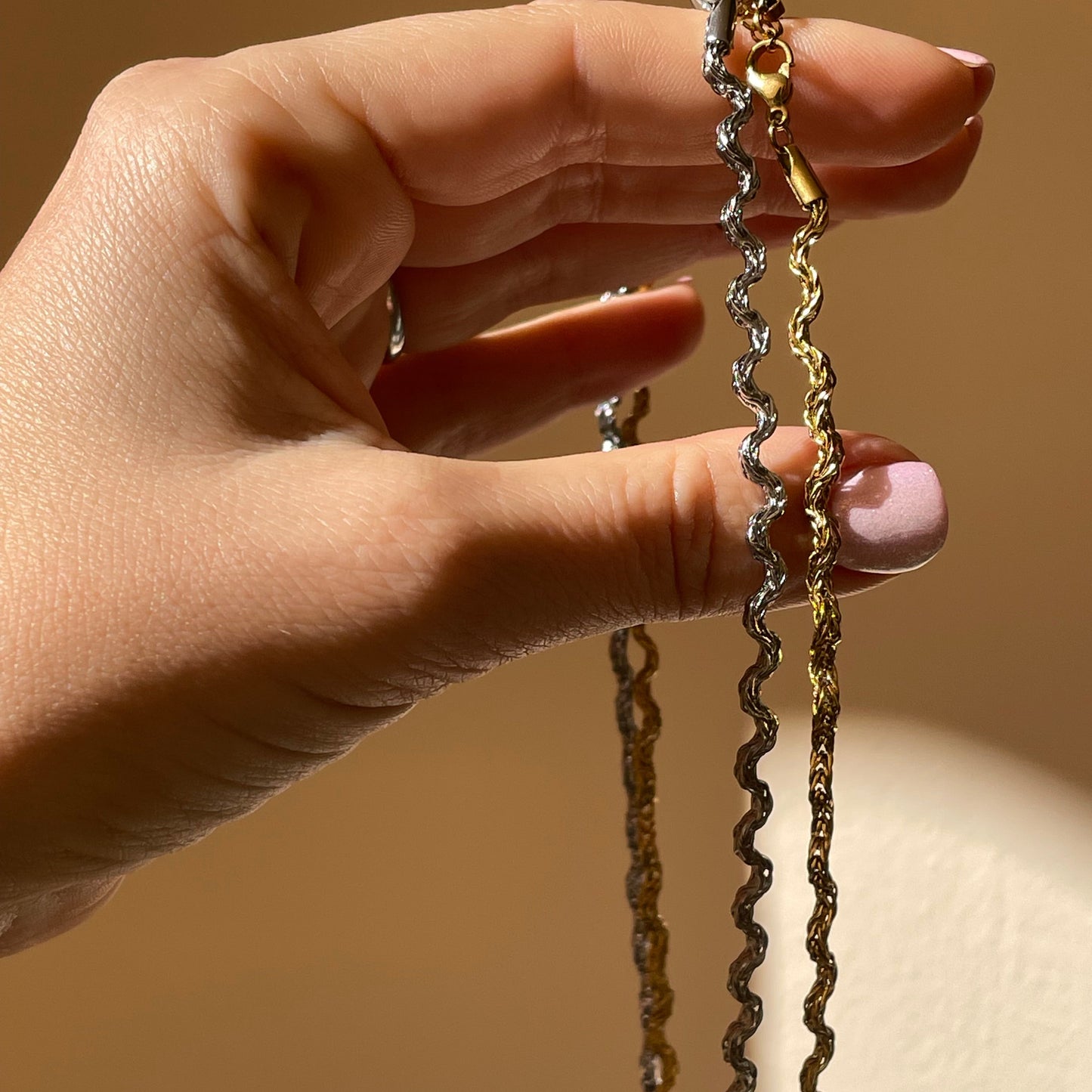 Collana ondulata in 2 colori