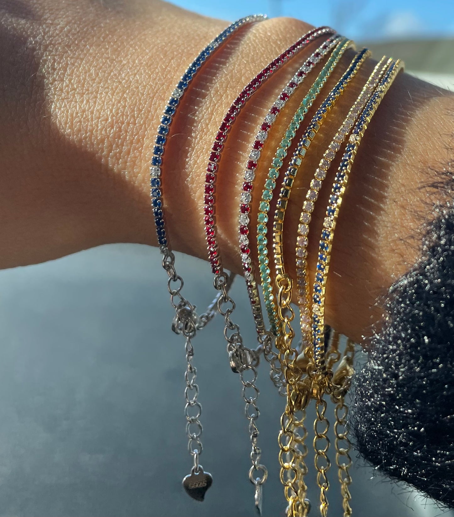Bracciale con zirconi in 7 colori