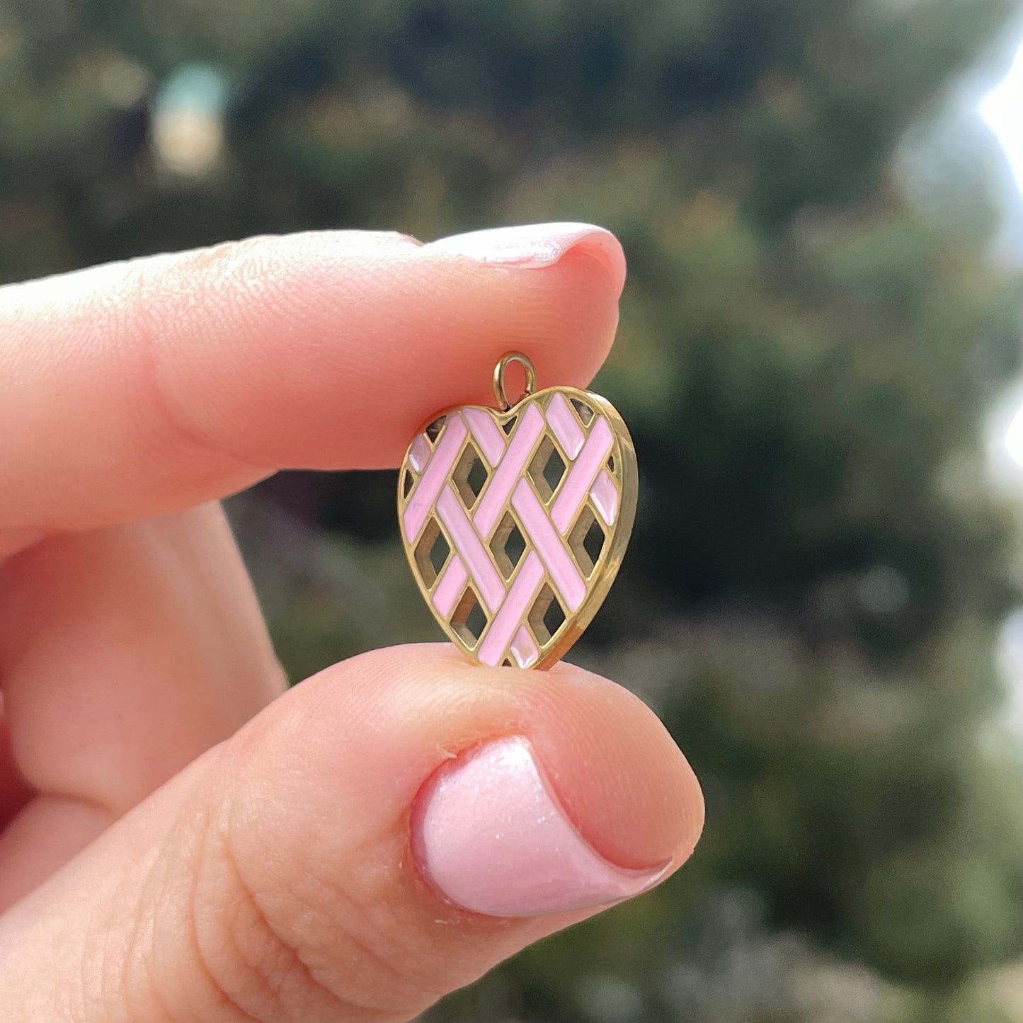 Charm Cuore rosa a crostata