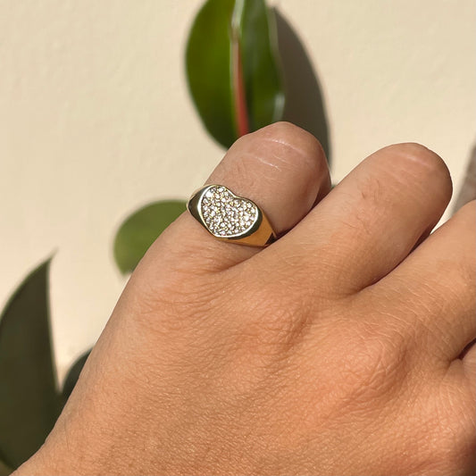 Anello Chevalier cuore glitter in 2 colori