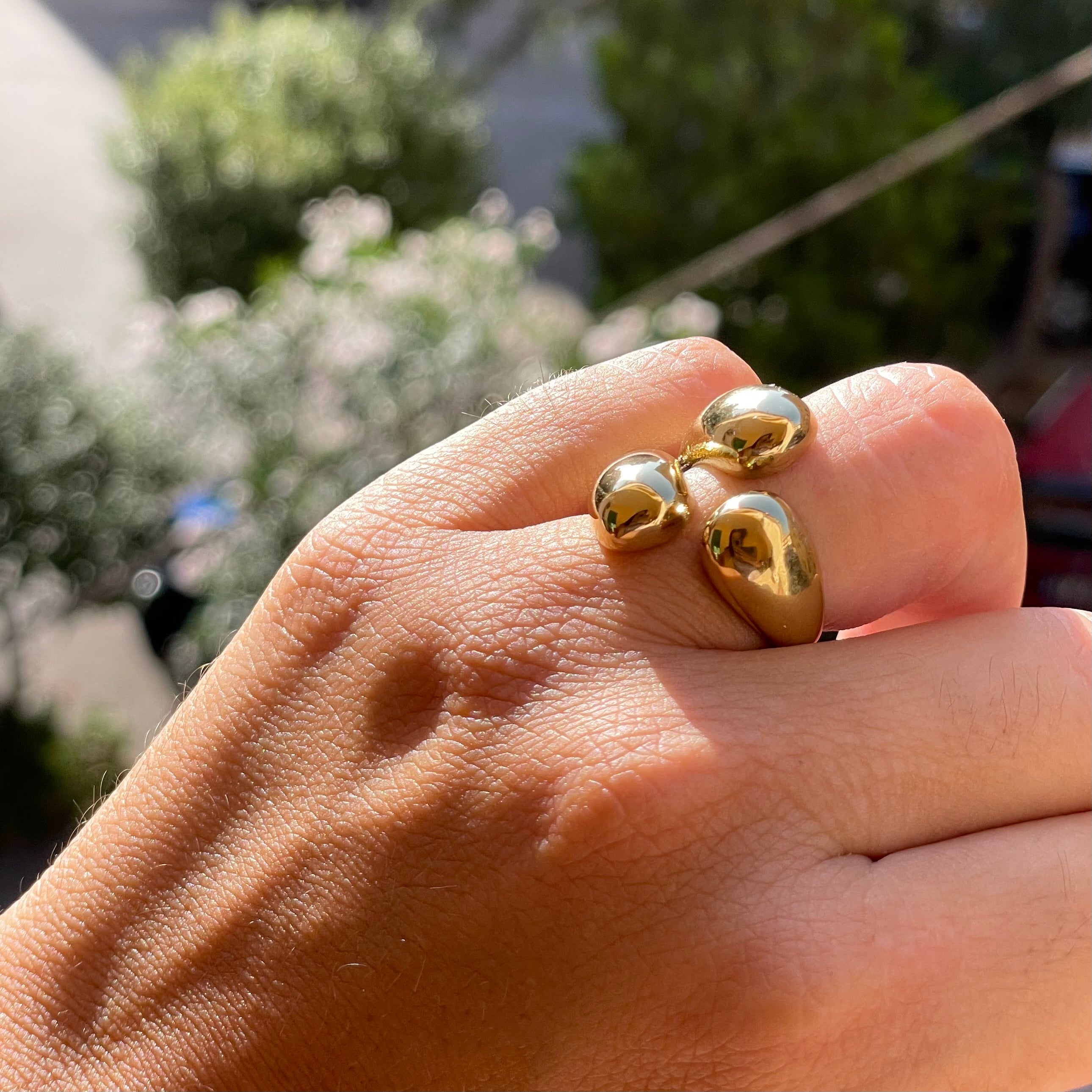 Anello bold tris in 2 colori