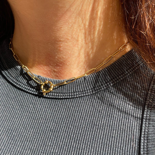 Collana chiusura cerchio in 2 colori