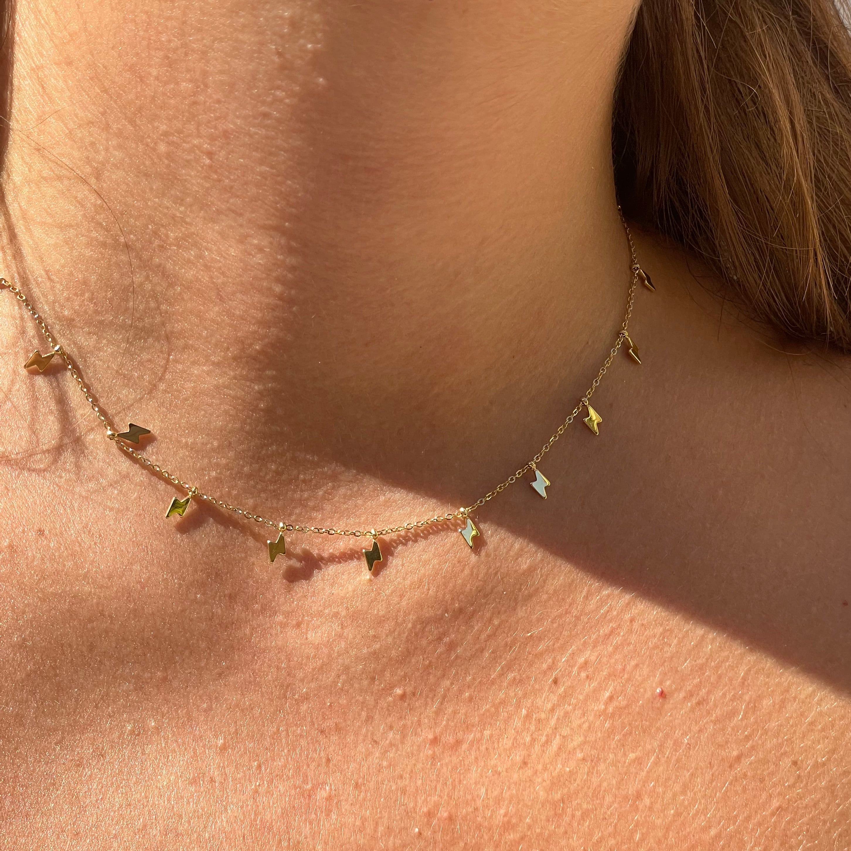 Collana con fulmini in 2 colori
